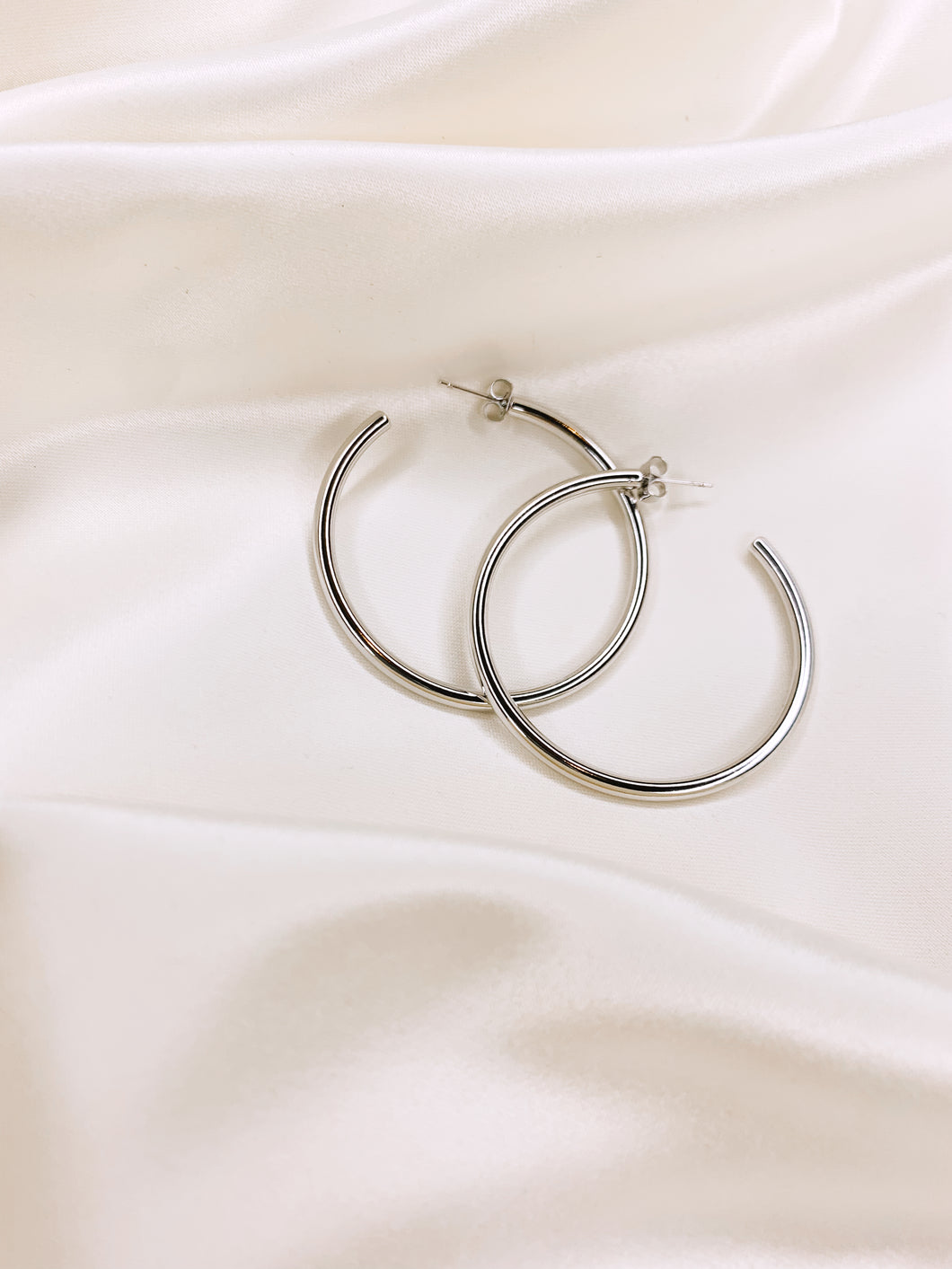 Rounded Silver Hoops